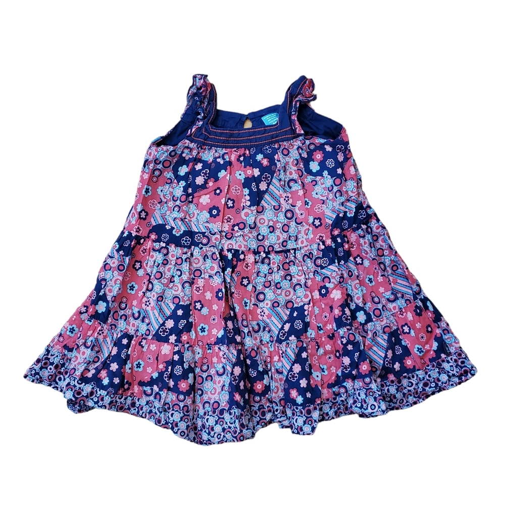 Pumpkin Patch‎ Blue & Pink Boho Floral Patchwork Sundress Size 4